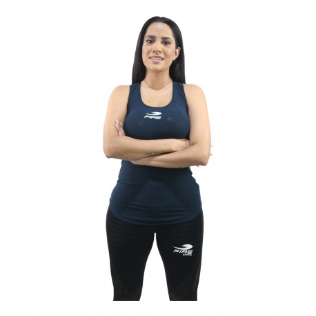 Blusa o playera deportiva SIN GORRO Fire Sports Femenil Azul Marino