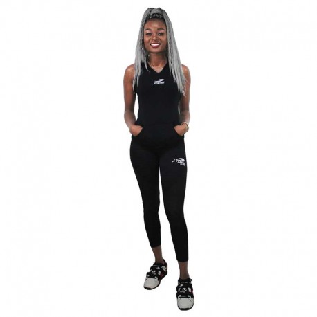 BLUSA O PLAYERA DEPORTIVA CON GORRO FIRE SPORTS FEMENIL NEGRO